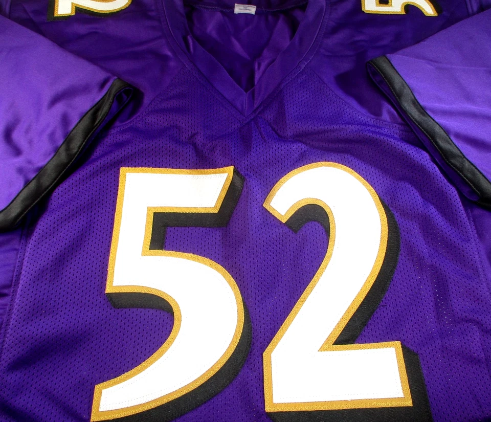 Camiseta de fútbol Ray Lewis/autografiada de los Baltimore Ravens púrpura personalizada/certificado de autenticidad Foto 2 de 4