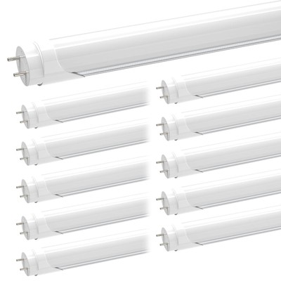 CNSUNWAY 4FT T8 LED Tube Lights (10 Pack) - 18W 2400LM 6000K, Type A+B Ballas...