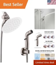 Dog Shower Sprayer Kit with 100in Hose Diverter Wall Mount Nickel