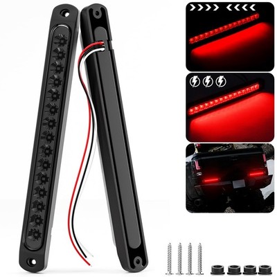 PSEQT 10'' LED Trailer Brake Tail Lights Bar 9.84''x1.08''x0.62'', Smoked Red 