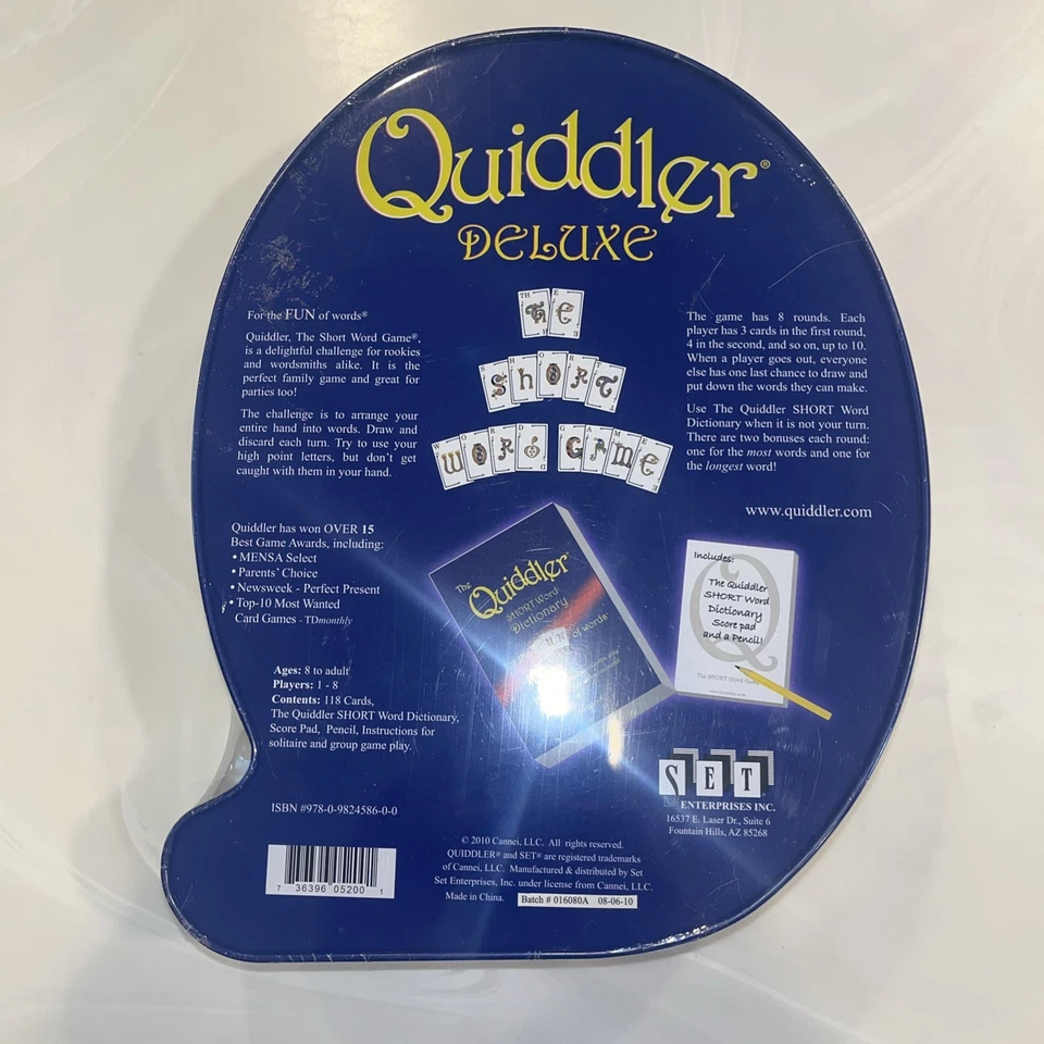 Quiddler Deluxe Game in Tin 2010 For the Fun of Words Short New Brand New Sealed - Image 2 of 2