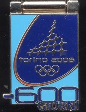 TORINO 2006 OLYMPIC GAMES. HINGED COUNTDOWN PIN. 600 DAYS TO GO. 20/JUNE/2004