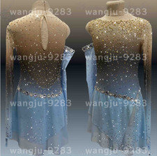 Figure Skating Dress Ice Skating Dress Competition Skating brown dyeing blue