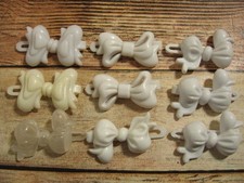 Vintage Coquette Bow Hair Clips Barrettes Lot Plastic 60s 70s 9 Pc. Snap Closure