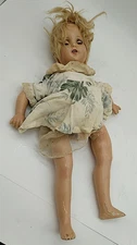 Vintage Antique Composition Doll Parts Arms Legs Torso 18" Tall w/Teeth O/C Eyes