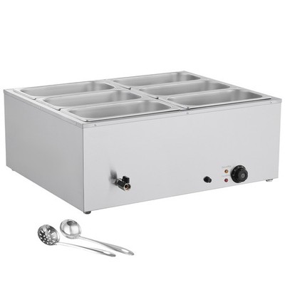 Uimoso 6-Pan Commercial Food Warmer Buffet Bain Marie Countertop Steam Table
