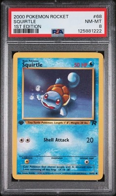 2000 POKEMON ROCKET SQUIRTLE 1ST EDITION PSA 8