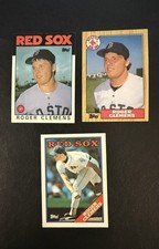 (3) 1986-88 - Topps Cards Roger Clemens # 70 - 340 - 661 - Boston Red Sox - NMT