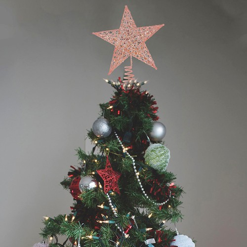  2 Pcs Holiday Tree Topper Ornament Small Toppers Glitter Star Ornaments - Zdjęcie 4 z 12