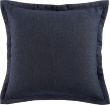 HiEnd Accents Camden Nubby Weave Euro Sham Pillow Cover, 27x27 inch, Navy Solid