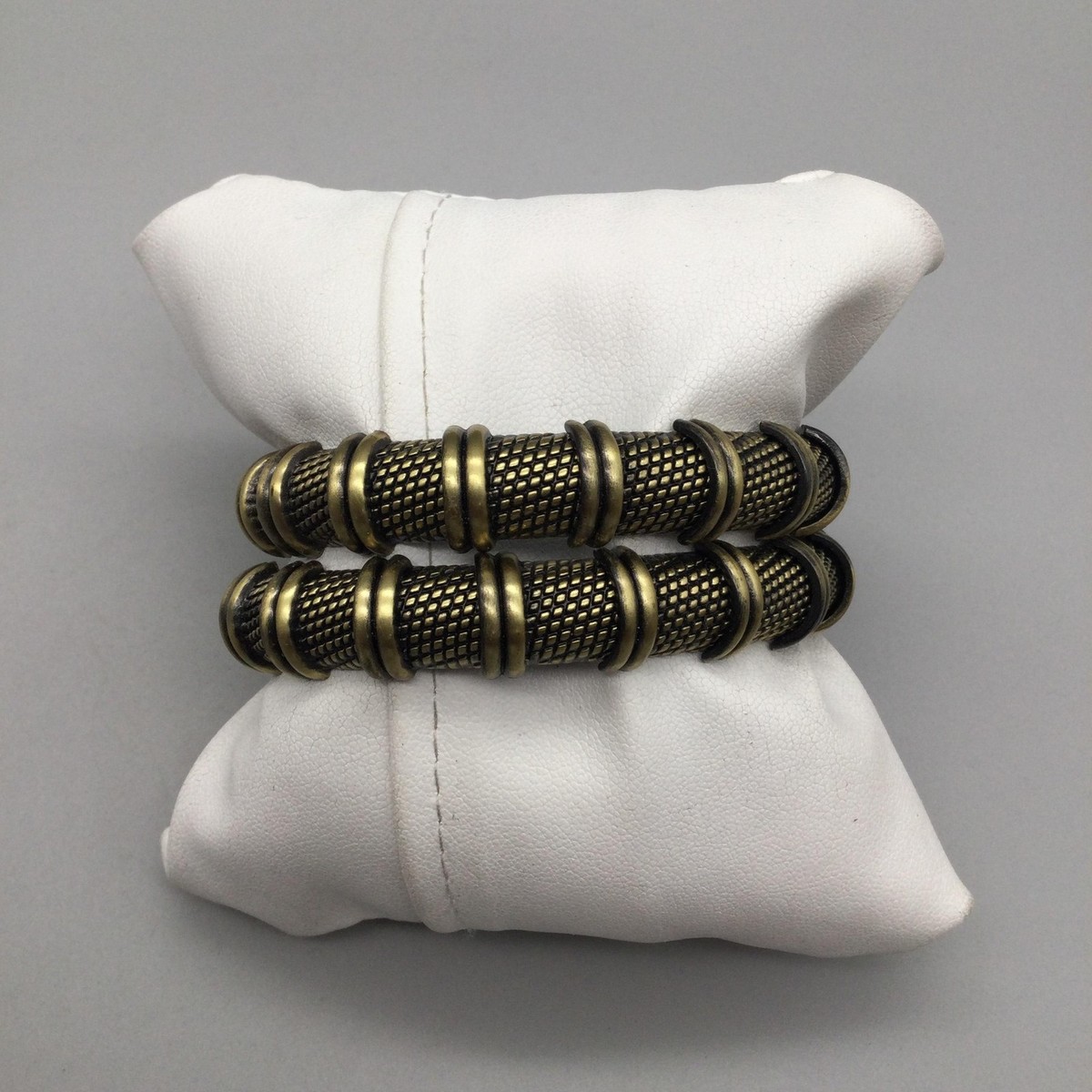 Kenneth Jay Lane KJL Snake Serpent Wrap Watch Bracelet Antique Gold Tone New Bat Vintage Kenneth Jay Lane Coiled Bronze Snake Watch Working  main image 2