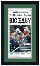 11x22 Newspaper Frame With Green and Silver Double Mat