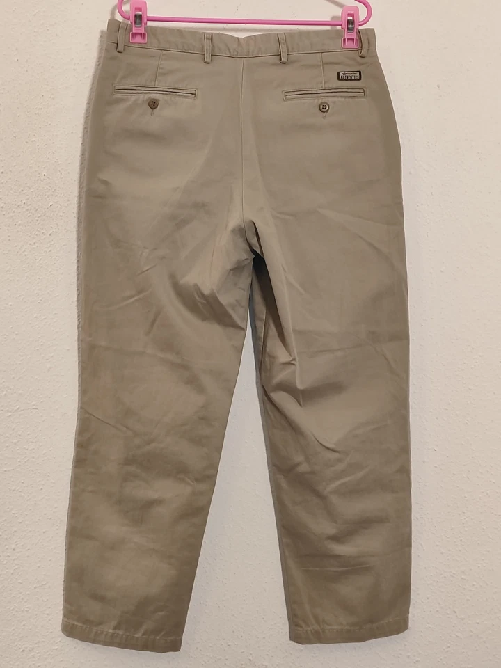 Dockers 90s vintage khaki trousers beige straight fit 100% cotton W34 L30 - Imagen 2 de 4