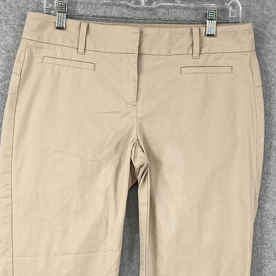 Pantalones para mujer Ann Taylor 4 beige calce Devin tiro medio elásticos cortos chinos carrera Foto 2 de 4