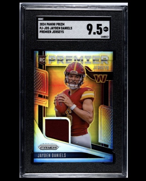 Jayden Daniels 2024 Prizm Premier Jerseys SGC 9.5