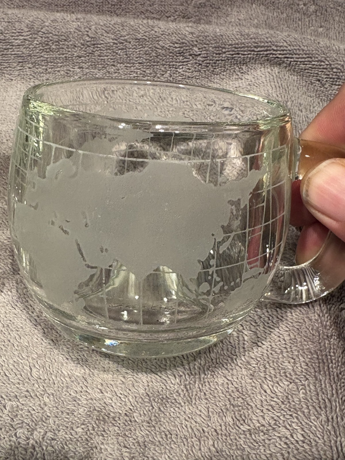 70's Vintage Nestle Nescafe World Globe Frosted Glass Coffee Mugs Cups 4