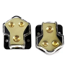 2PCS 0/2/4 Gauge in 4/8 Out 2 Way Amp Copper Power Distribution Block for Car...