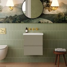 Catalano Alvea Wall-Hung Vanity Unit Matt Stone & Basin White 500mm x 460mm