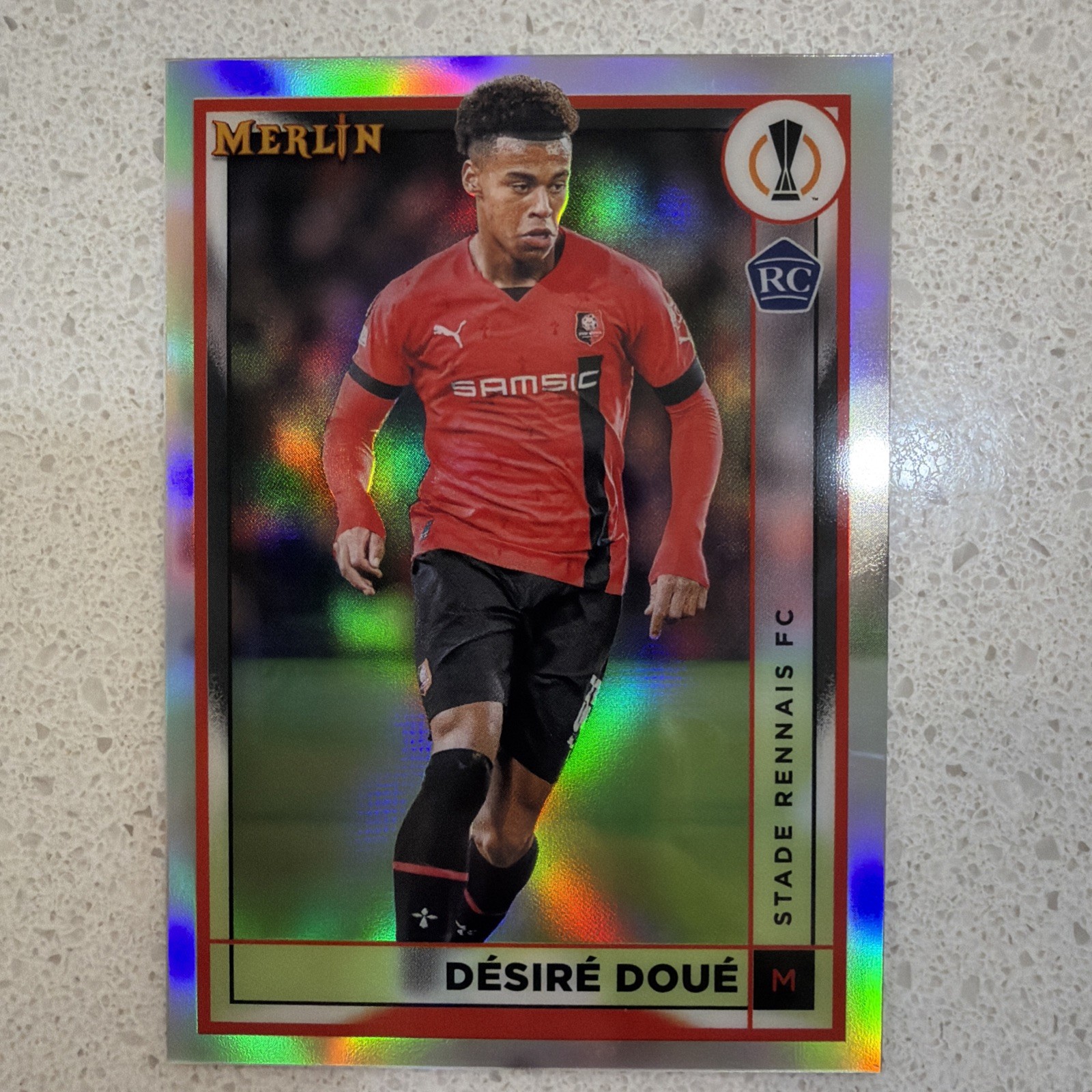2022-23 Topps Merlin UEFA Club Competitions - Desire Doue #133 Refractor (RC)