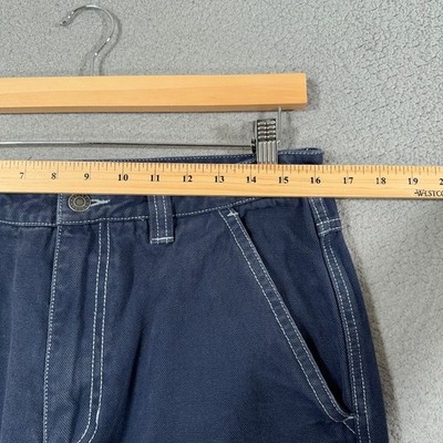 Stussy Double Knee Canvas Carpenter Pants Faded White Stitch