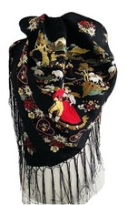 Trachten Damen Seidentuch Tuch 86 x 86 cm ohne Fransen Farbe  Mehrfarbig