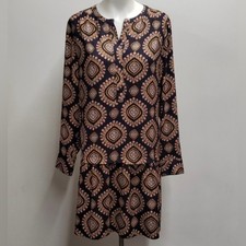 Ann Taylor Loft Medallion Print Drop Waist Shift Dress Women's Size Medium