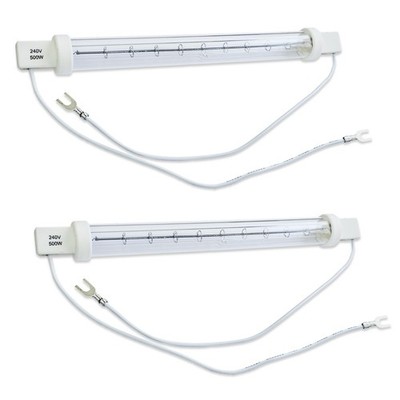 DOPPELPACK 500 W FEST VERDRAHTETE PORTAL HITZE GLAS UMMANTELT LEBENSMITTELECHT LAMPEN