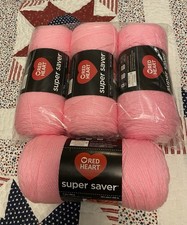 Lot Of 4 Skeins Red Heart Super Saver Yarn Petal Pink 7 Oz. 100 Acrylic NEW