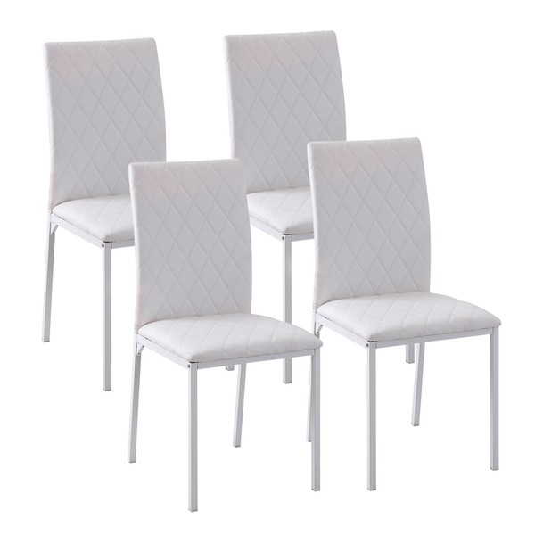 Pack de 4 Sillas de Comedor, Sillas de Cocinas Modernas, Respaldo Alto con Costu