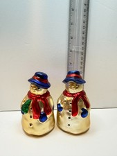 Christmas Holiday Snowman Salt and Pepper Shakers Set Ceramic Winter w/Box