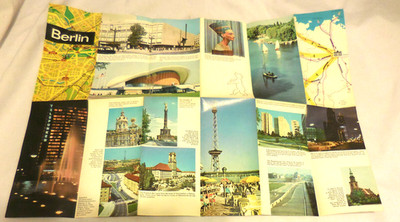 1965 ad era, Berlin Germany  Brochure  map paper,vintage vacation pics
