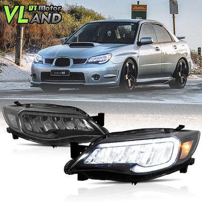 Pair VLAND FULL LED Headlights For Subaru Impreza WRX 2008-2014 Animation LH&RH