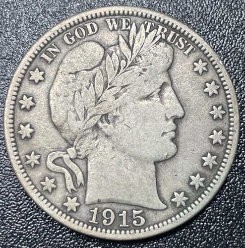 1915-P Barber Silver Half Dollar 50c VF Very Fine Key Date