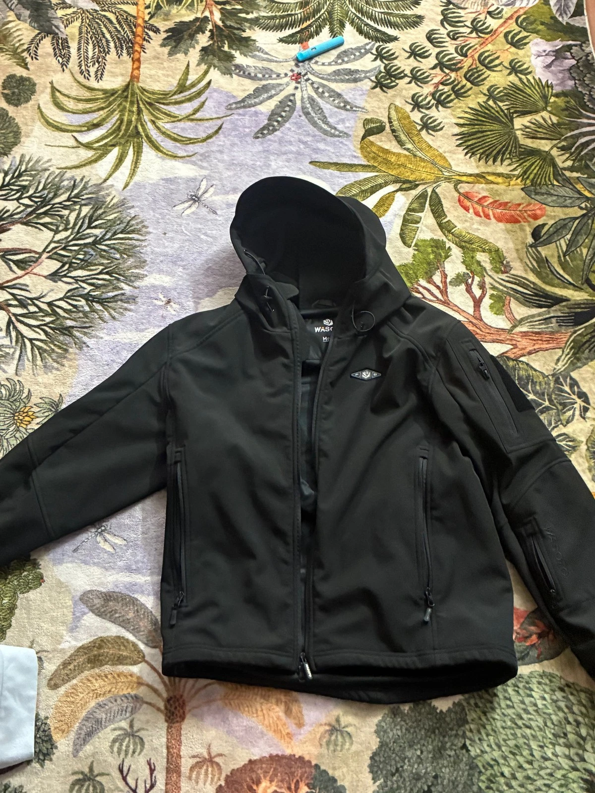 WASOTO Men's Softshell Hooded Tactical Jacket Full Zip Fleece Lined Size M image 1