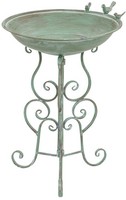 VogelträNke Vogelbad Vogelbecken Garten Vogel TräNke Metall Antik-Stil GrüN 76Cm