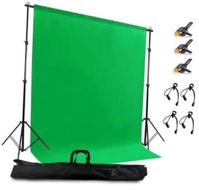 2 in 1 Backdrop Stand Kit, 6.5x6.5 ft Portable Dual Rod Stand 6.5x6.5Ft Green
