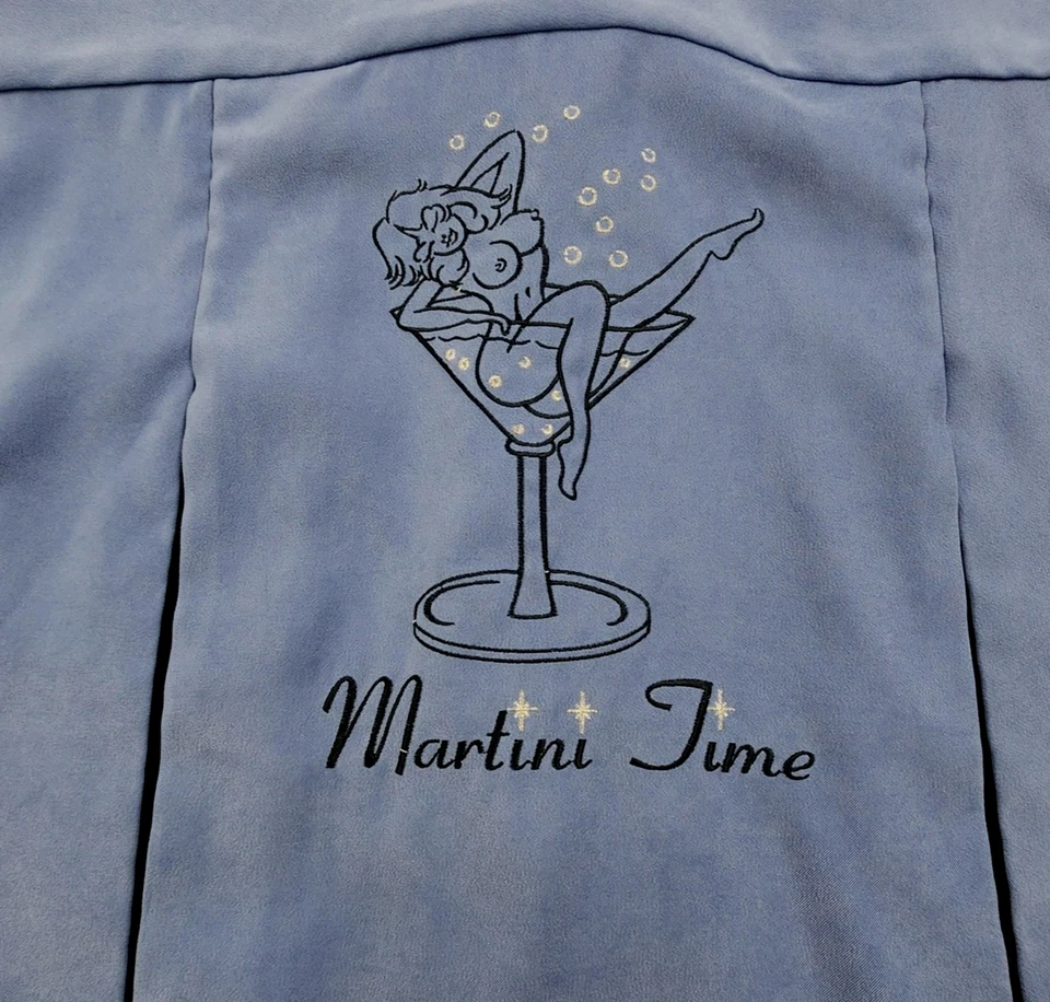 Camisa 187 INC Para Hombre Grande Martini Time Bowling Botones Retro Campamento Años 90 Foto 2 de 4