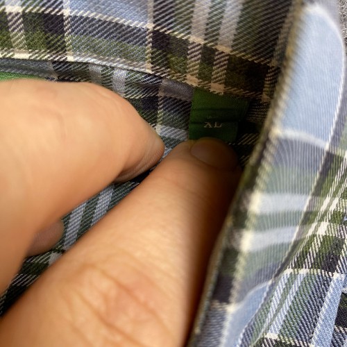 Sid Mashburn Shirt Mens XL Blue Green Plaid Cotton Long Sleeve Button Up Starch - Picture 4 of 7