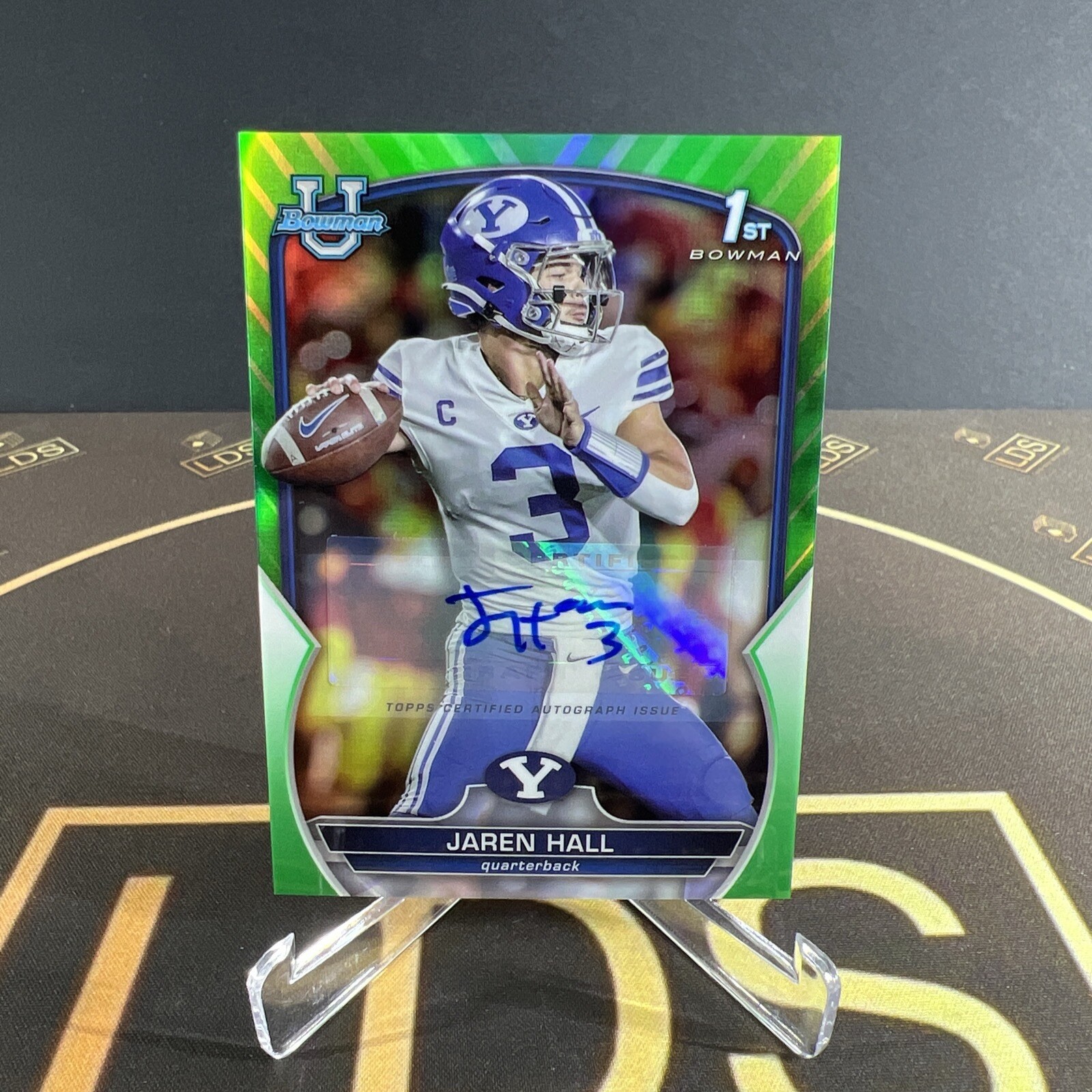 2022 Bowman University Chrome Jaren Hall Green Refractor Auto /99 RC VIKiNGS 1st