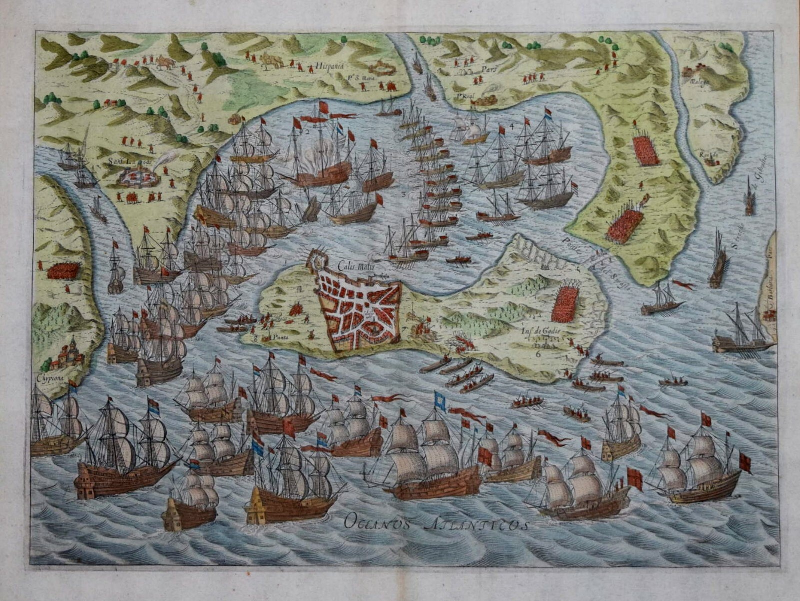 ESPAÑA - CADIZ DE JAN ORLERS, PUBLICADO EN LEIDEN, 1615.