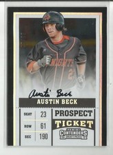 2017 Panini Contenders Draft Austin Beck Autograph Prospect Ticket #ed 97 / 99
