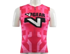 VERGE V-GEAR Pink Womens Cycling Running Tri Top Sleeveless 3/4 Zip Jersey 3XL