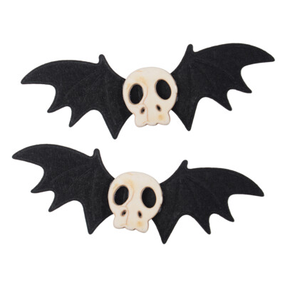 Gothic Girls Skull Bat wing Hair Clip Halloween Cosplay Dark Queen's Headwear