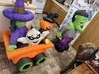 <!--F#f_0-->Very Rare 2009 Pumpkin Hollow Air blown Monster Pulling Wagon 7ft Long Gemmy @@@<!--F/-->