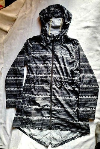 Black/ White Patterned Parka in a 