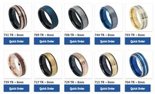 8MM Tungsten Carbide Choose your SELECTION DESIGN STYLE Wedding Band Ring