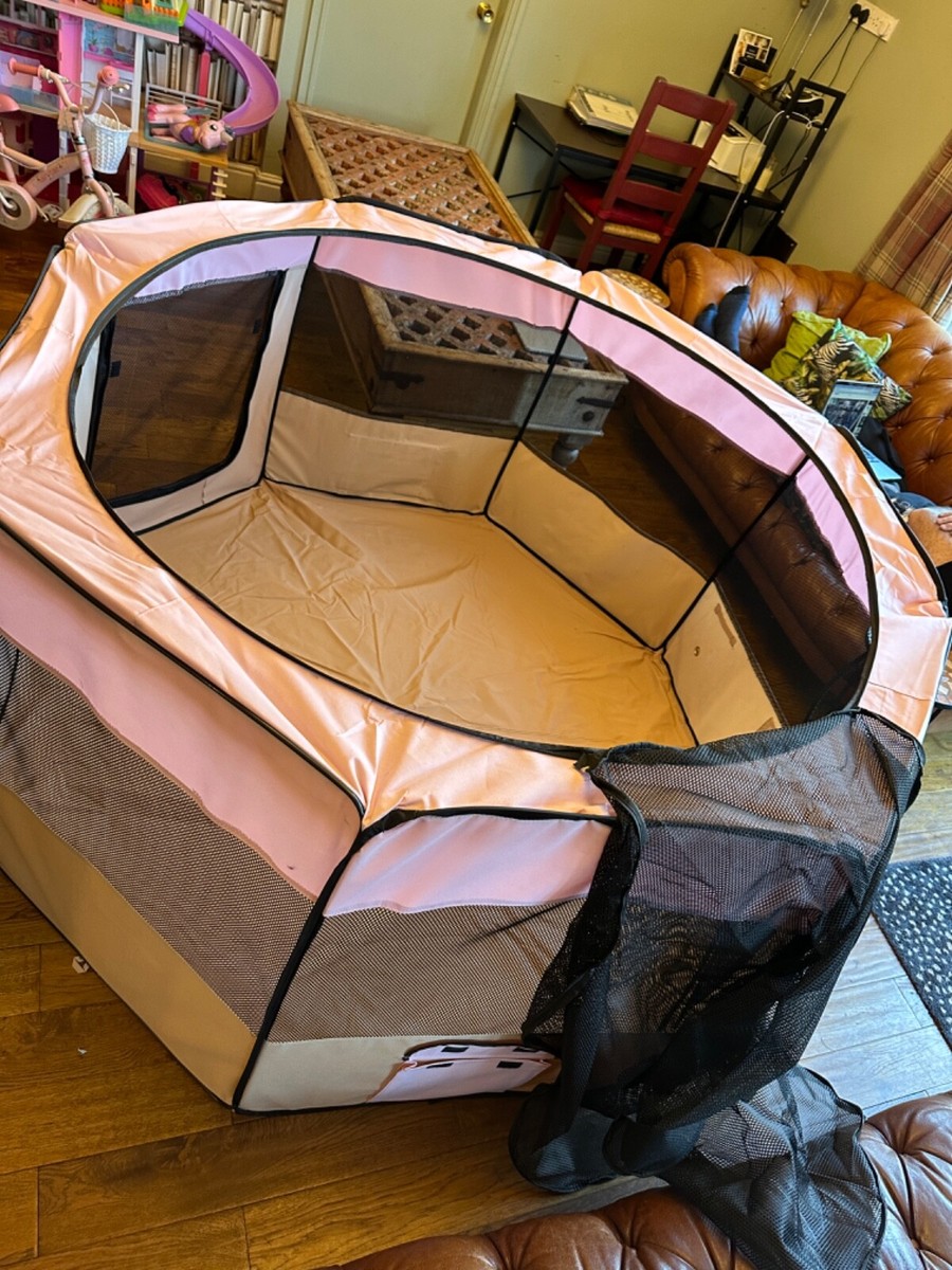 ZAMPA POPUP QUICK ASSEMBLY SOFT PET DOG PUPPY PLAYPEN PINK XL (BNIB)