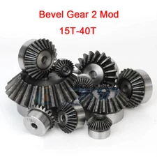Bevel Gear 2 Mod 15/16/18/20/21/22/23T-40T 45# Steel 90° 1:1 Transmission Gears