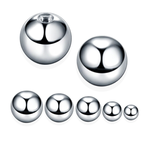 Stainless Steel Screw Ball Replacement Lip Ear Eyebrow Piercing 16g 14g 2pc - Picture 1 of 1