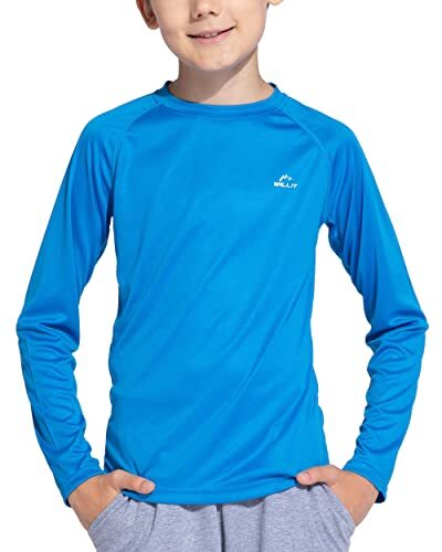 Boy's UPF 50+ Sun Protection Shirt Long Sleeve Rash Guard Swim Shirts Youth S... - Picture 1 of 7